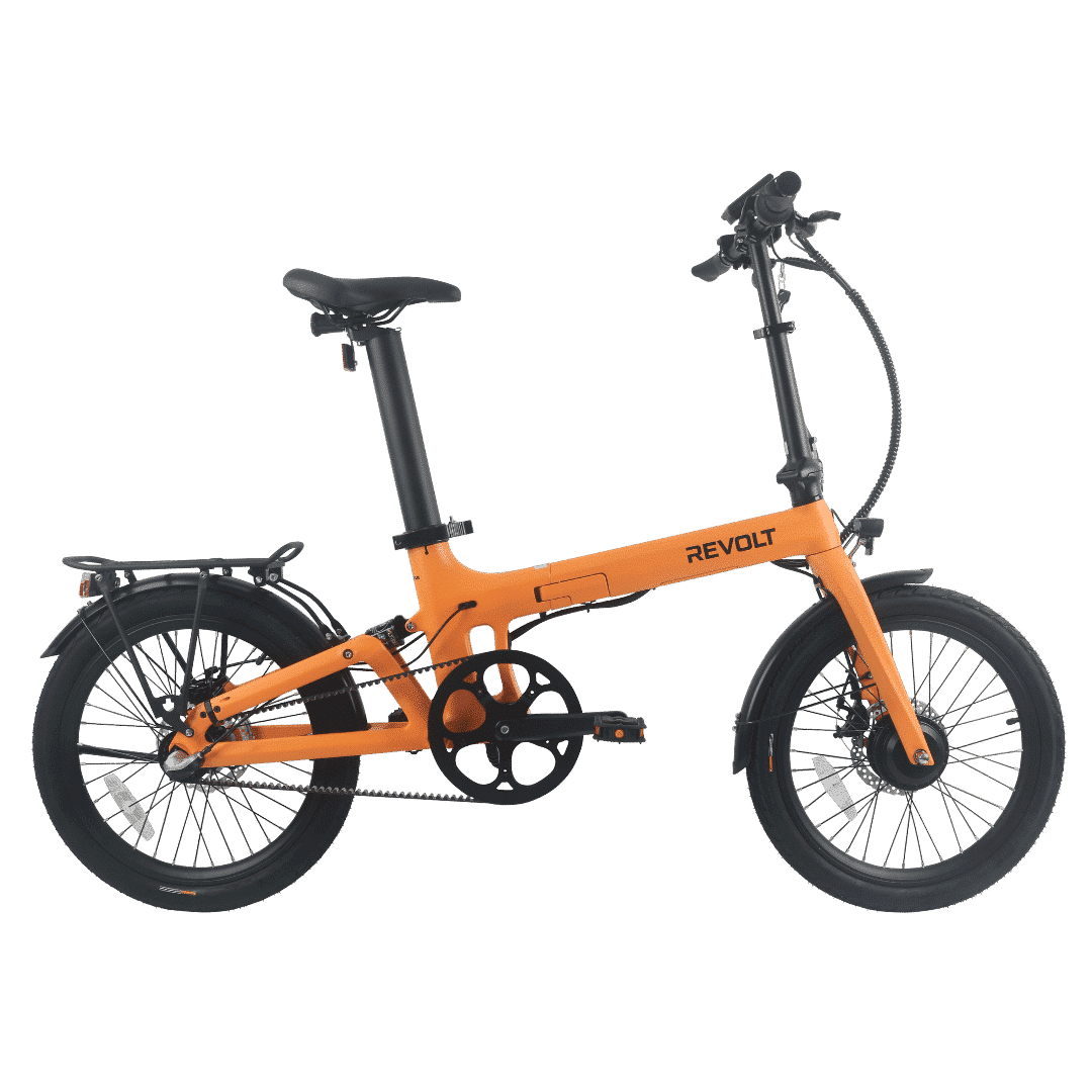 Revolt Bikes Carbon Fiber E-Bike, Pale Orange, Belt Drive, Rear Suspension, Nexus 3 Gears