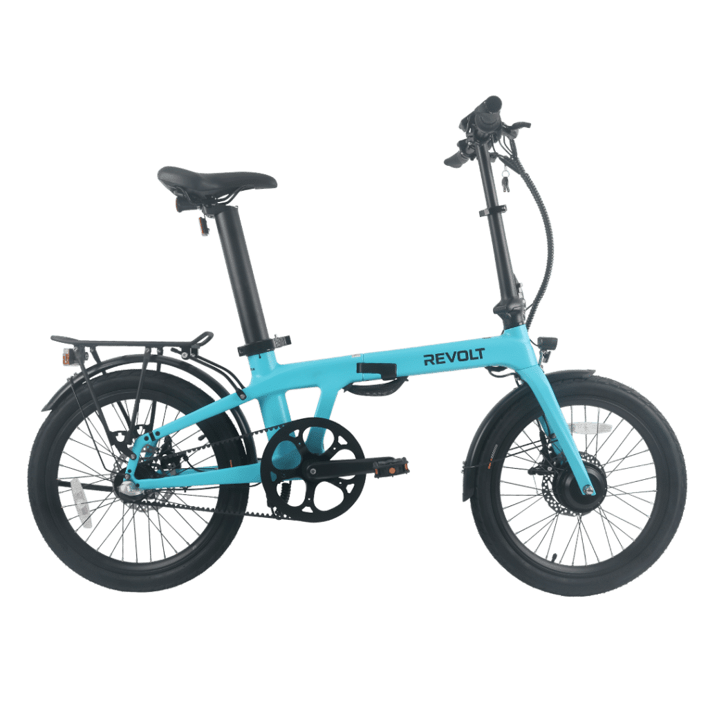 Revolt Bikes Carbon Fiber E-Bike, Azure Blue, Belt Drive, Nexus 3 Gears