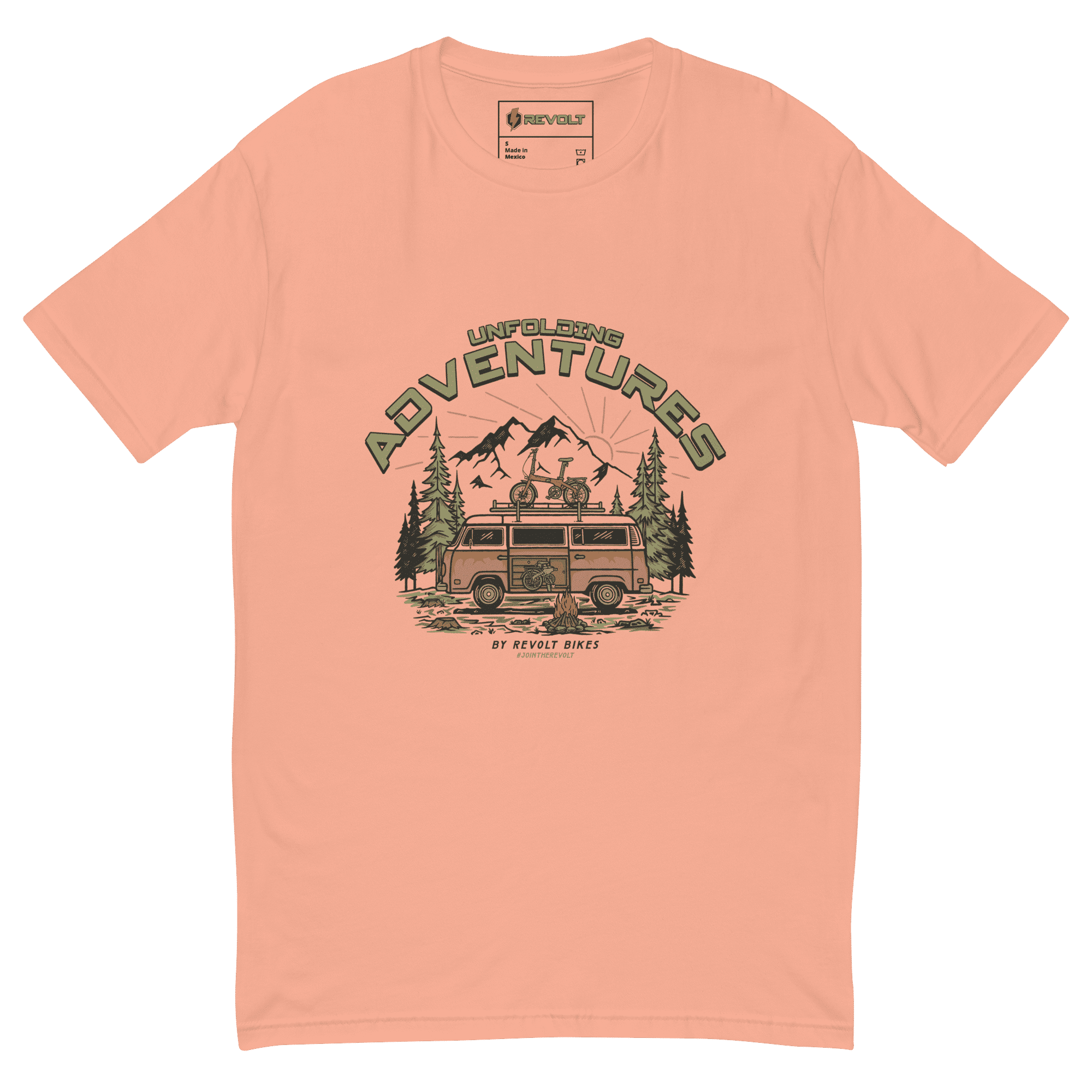 Unfolding Adventures T-Shirt Desert Pink – By Revolt Bikes
