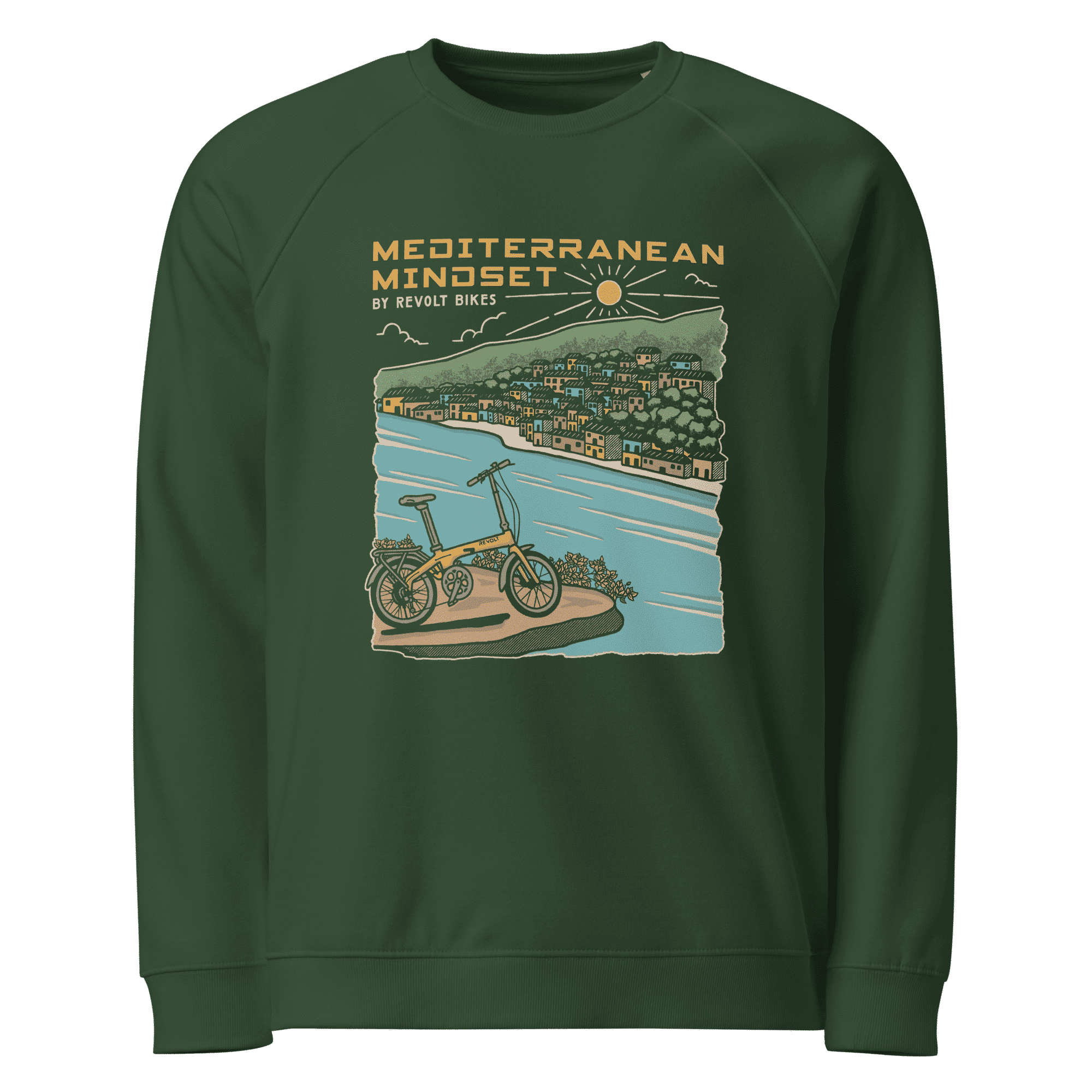 Mediterranean Mindset Pullover Grün - von Revolt Bikes