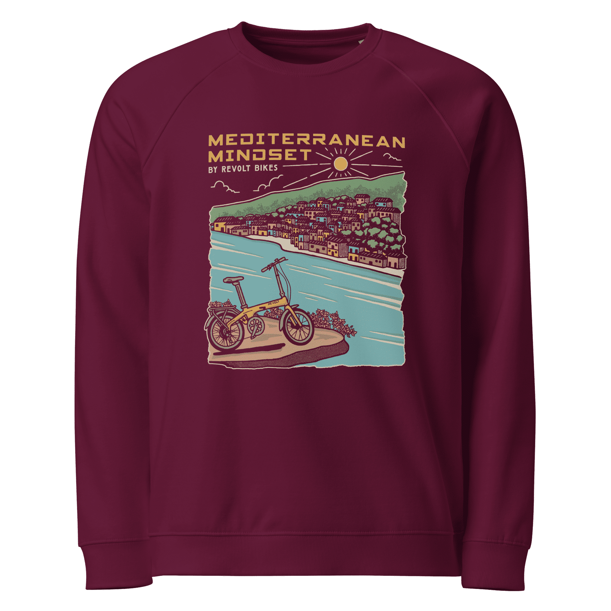 Mediterranean Mindset Pullover Bordeaux - von Revolt Bikes