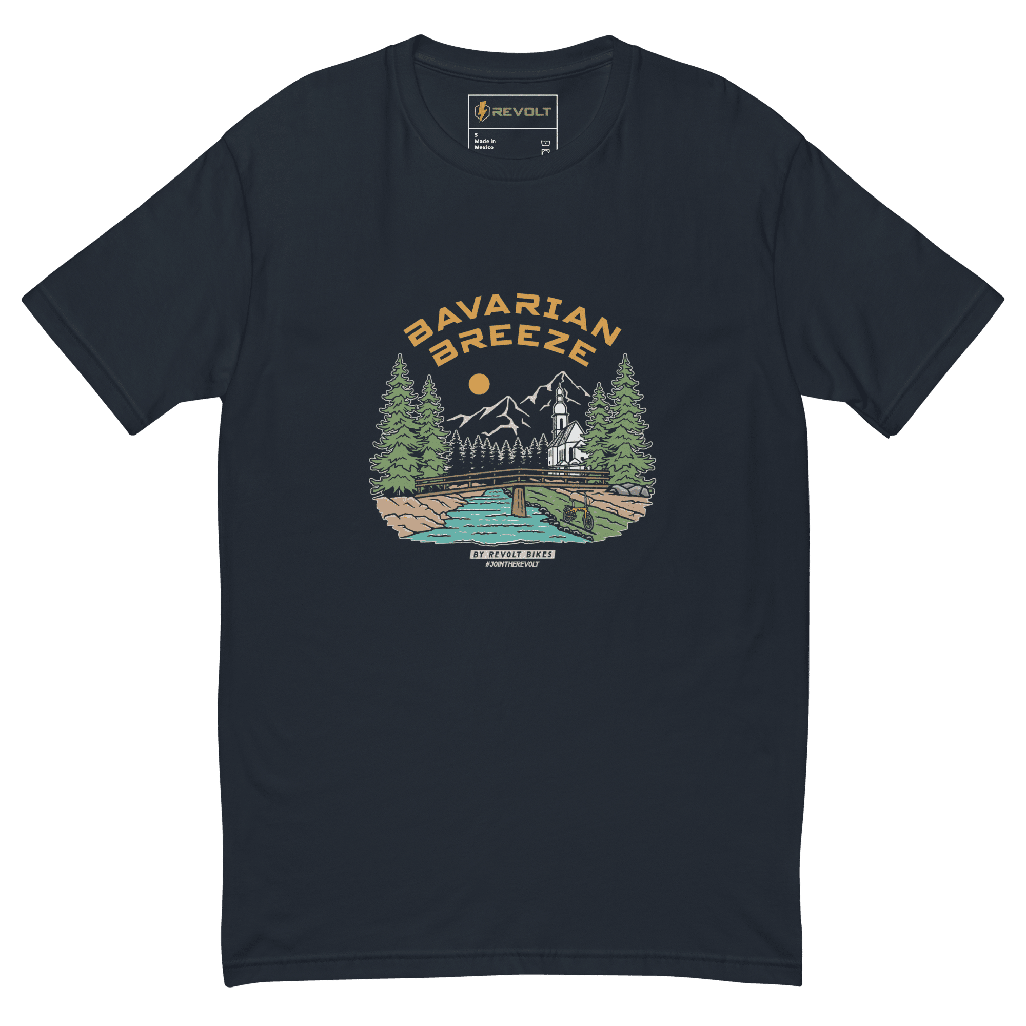 Bavarian Breeze T-Shirt Marineblau - von Revolt Bikes