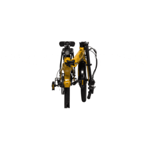 Revolt Aluminium Alloy Pro Folding E-Bike Yellow Ochre Folded GIF