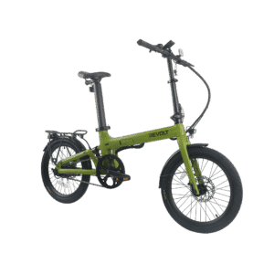 Revolt Bikes Carbon Fiber E-Bike, Olive Green, Belt Drive, Rear Suspension