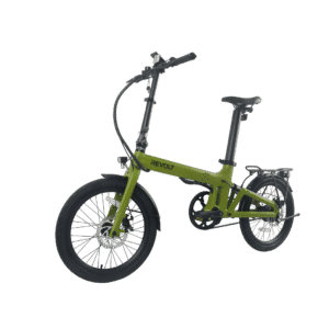 Revolt Bikes Carbon Fiber E-Bike, Olive Green, Belt Drive, Rear Suspension