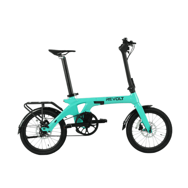 Revolt Bikes Carbon Fiber Pro V3 E-Bike, Mint Green, Mid Motor, Belt Drive