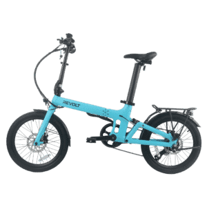 Revolt Bikes Carbon Fiber E-Bike, Azure Blue, Chain Drive, Rear Suspension, 7 Gears