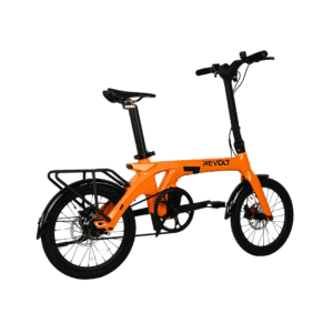 Revolt Bikes Carbon Fiber Pro V3 Folding E-Bike, Pale Orange, Mid Motor, Belt Drive