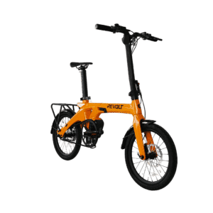 Revolt Bikes Carbon Fiber Pro V3 Folding E-Bike, Pale Orange, Mid Motor, Belt Drive Cheap ELectric Bike Netherlands