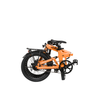 Revolt Bikes Carbon Fiber E-Bike, Pale Orange, Belt Drive, Rear Suspension, Folded