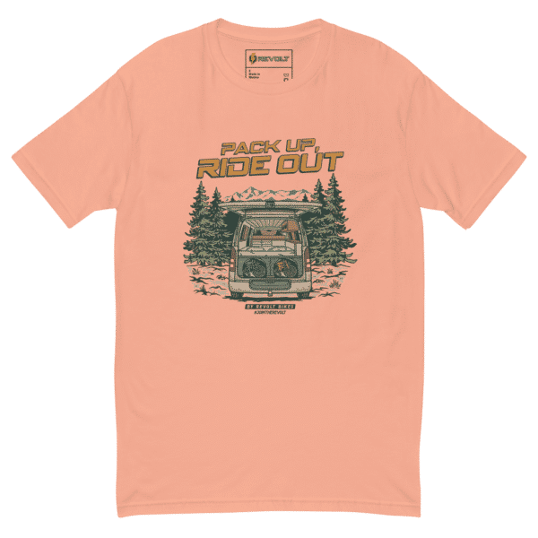 Pack Up, Ride Out T-Shirt Desert Pink – By Revolt Bikes