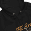 Pack Up, Ride Out Hoodie Black Detail – By Revolt Bikes