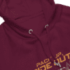 Pack Up, Ride Out Hoodie Bordeaux Detail – By Revolt Bikes