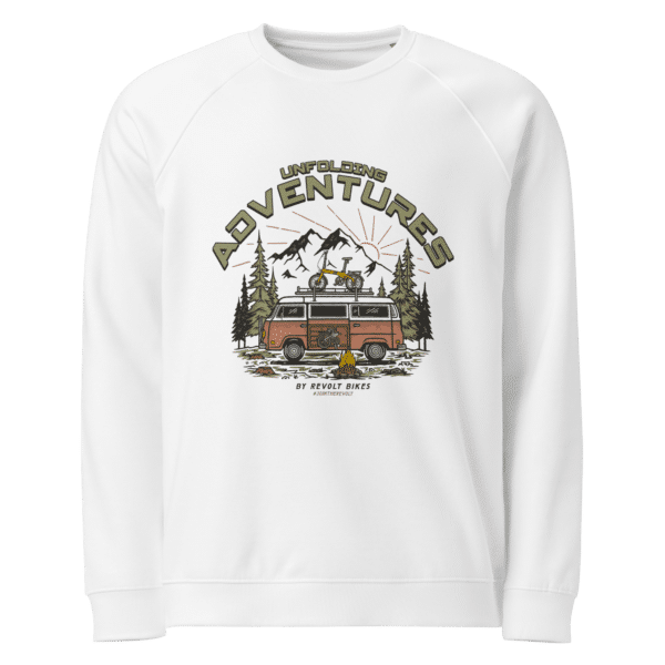 Unfolding Adventures Eco Sweater White – By Revolt Bikes
