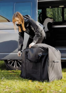 Revolt Folding E-Bike, Trolley Bag, Female