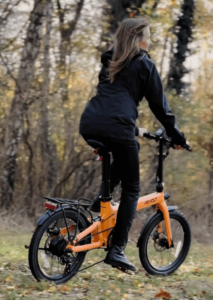 Revolt Carbon Fiber Pro V2 Chain Drive E-Bike, Rear Suspension, Pale Orange, Female