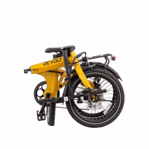 Revolt Aluminium Alloy E-Bike Yellow Ochre Folded, Folding Step