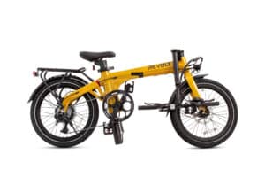 Revolt Aluminium Alloy E-Bike Yellow Ochre Folded, Folding Step