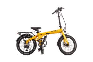 Revolt Aluminium Alloy E-Bike Yellow Ochre Folded, Folding Step