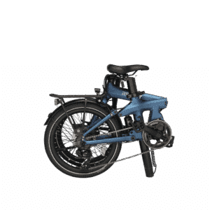 Revolt Carbon Fiber Pro V4, Mid Motor, Chain Drive, Dark Blue, Rear Suspension Air Shock Absorber, Folded