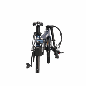 Revolt Carbon Fiber Pro V4, Mid Motor, Belt Drive, Dark Blue, Rear Suspension Air Shock Absorber, Folded